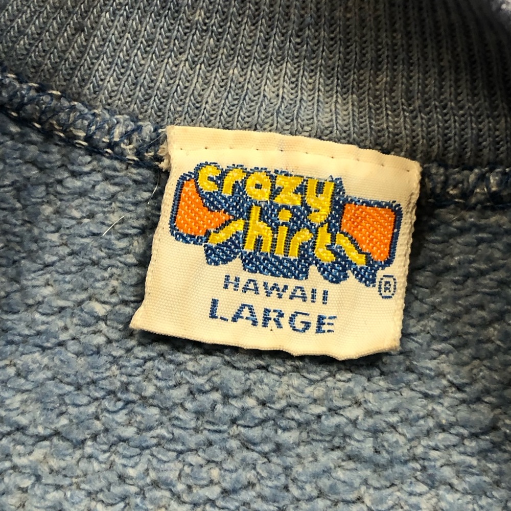 Vintage Crazy Shirts Sweatshirt Mens Large Blue Carmel Seagull Waves 1970s - Picture 6 of 9